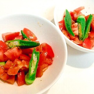 夏レシピ☆トマトとオクラのさっぱりサラダ